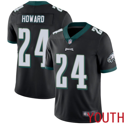 Youth Philadelphia Eagles 24 Jordan Howard Black Alternate Vapor Untouchable NFL Jersey Limited Player